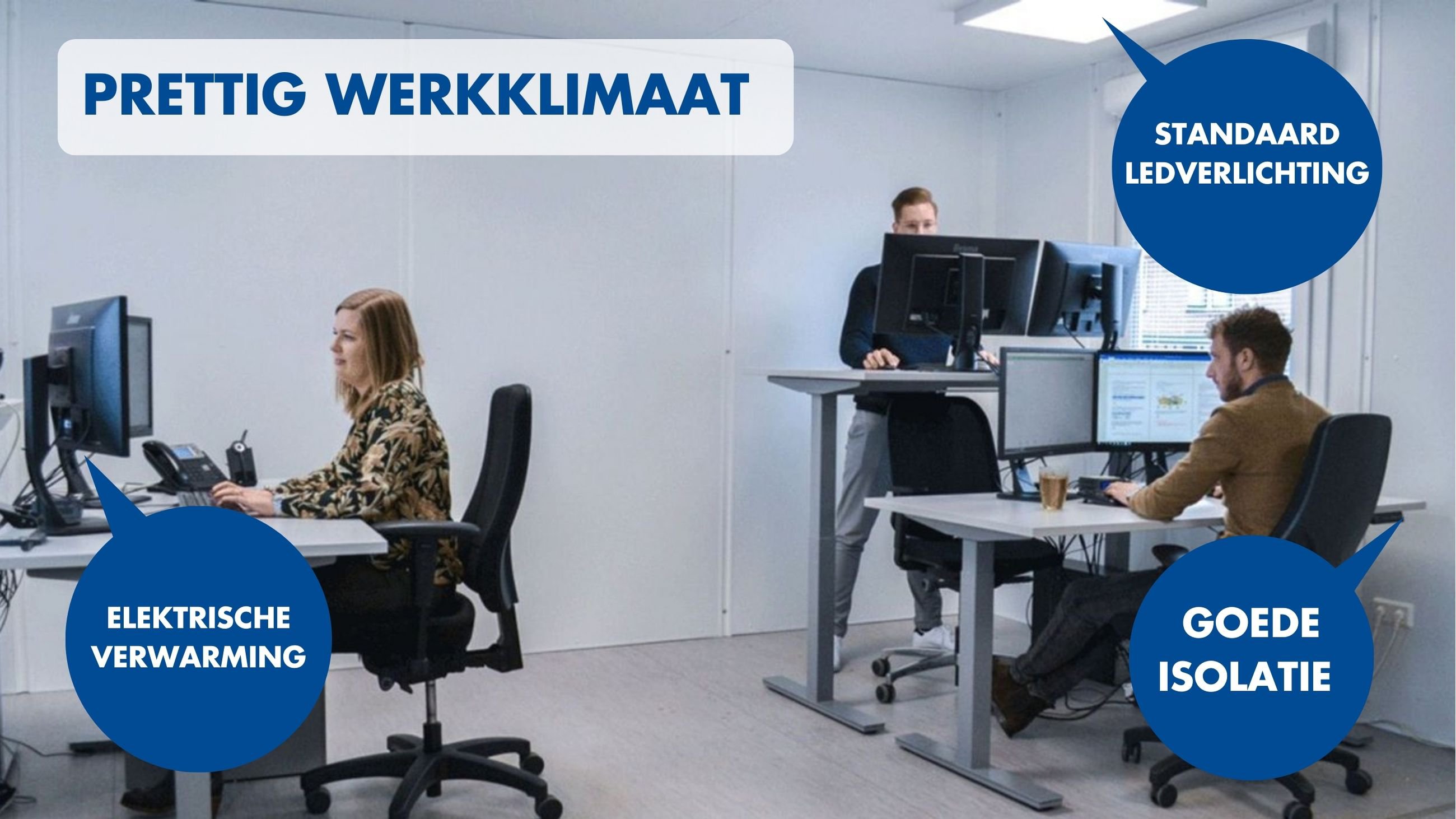 Kantoorunit huren met tekst