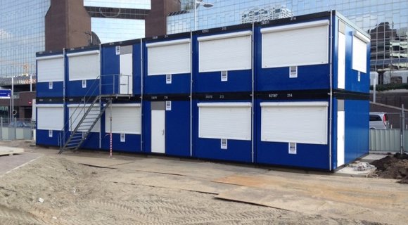 Tijdelijke huisvesting voor bouw Rabobrug in Utrecht
