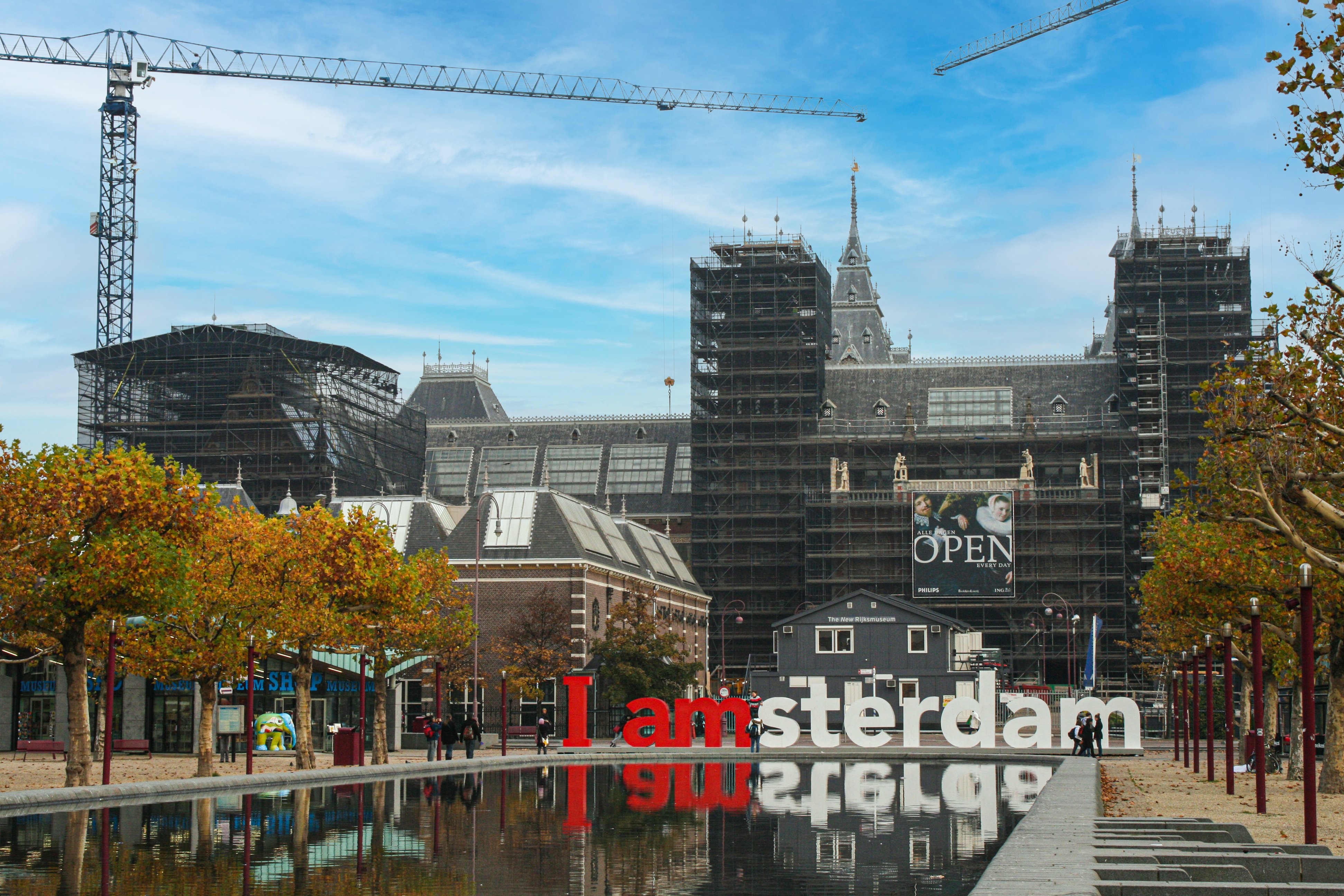 Steigerconstructie bij het Rijksmuseum in Amsterdam, geleverd door RECO voor renovatieproject