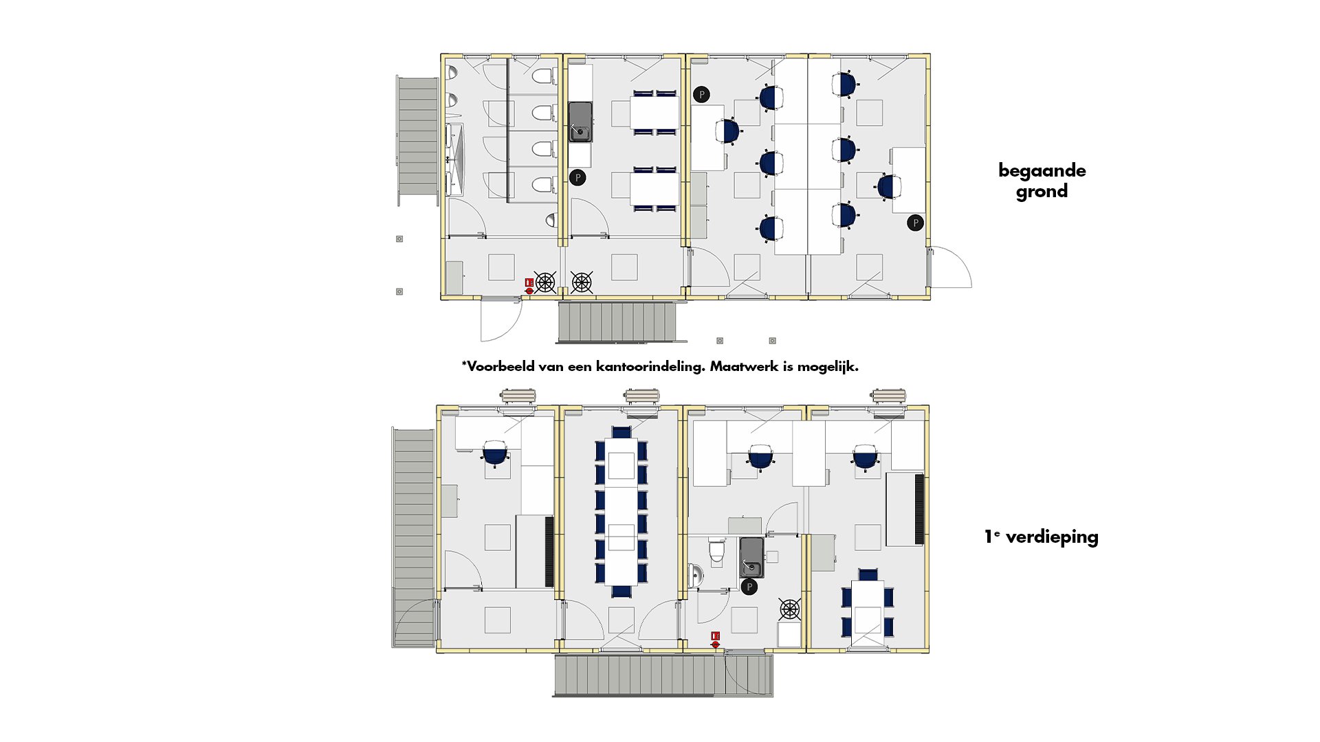 Kantoorunits set 3 indeling
