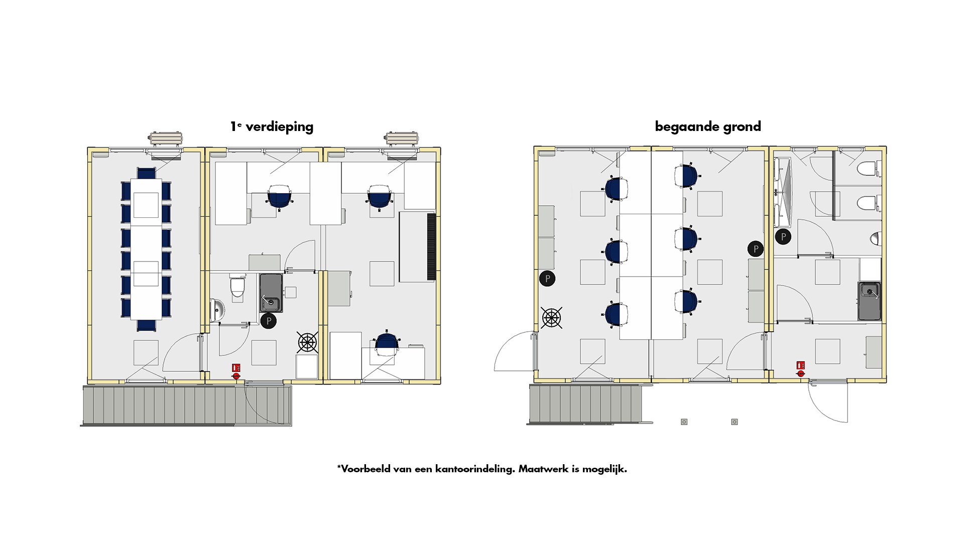 Kantoorunits set 2 indeling