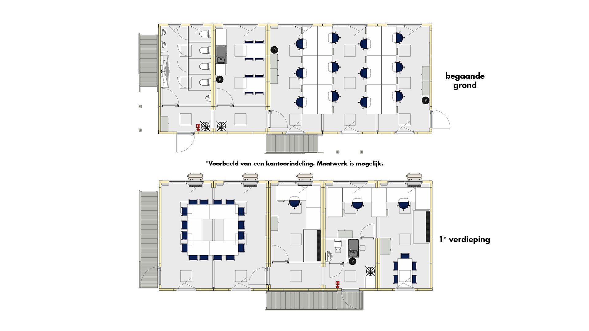 Kantoorunits set 4 indeling